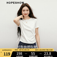 紅袖百搭顯瘦短袖T恤春季2025新款女裝字母主題印花正肩圓領(lǐng)簡約上衣 本白001 M