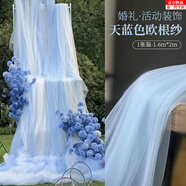 榮花施紗幔網(wǎng)紗布婚禮紗幔窗簾椅背網(wǎng)紗布料幼兒園環(huán)創(chuàng)網(wǎng)紗舞臺拍攝道具 紗幔網(wǎng)紗布【天藍(lán)色2米】 【1.6米寬】