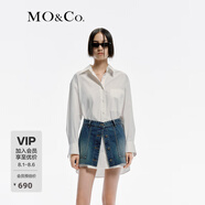 MO&Co.【UPF40+防曬服】春秋襯衫連衣裙高腰牛仔短裙兩件套 本白色 M