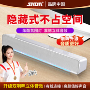 賽達(dá)（SADA）音響電腦藍(lán)牙音箱家用臺(tái)式機(jī)長(zhǎng)條多媒體喇叭筆記本手機(jī)桌面有線(xiàn)迷你影響 V-196白色炫燈升級(jí)版【音質(zhì)更佳
