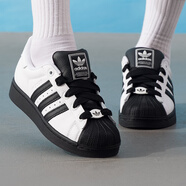 阿迪達斯 （adidas）三葉草男鞋女鞋夏季新款情侶金標貝殼頭運動(dòng)時(shí)尚潮流休閑板鞋 KK4473/黑白/貝殼頭 44