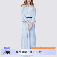 MeetMetro瑪依爾法式仙女連衣裙女2025春新款高端氣質(zhì)純欲風(fēng)裙子禮服長裙 淺藍(lán)【現(xiàn)貨】 L