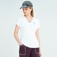 木果果木木果果木2025秋季新款簡(jiǎn)約百搭修身顯瘦小V領(lǐng)短袖T恤女上衣 米白 XL