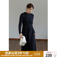獨束大碼女裝胖mm針織連衣裙女秋冬新款顯瘦氣質(zhì)赫本風(fēng)小黑裙 黑色半高領(lǐng)款 3XL