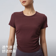 bossini.X堡獅龍速干T恤女戶外2025新款快干衣透氣運動短袖騎行上衣 深紫色 XS