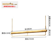 語森憶唯力固簡約復(fù)古服裝店展示架服裝吊環(huán)吊頂衣服架高低架女裝店貨架 舊咖啡色A807-長186cm麻繩款