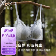 曼妮芬【調(diào)整型文胸】性感聚攏內(nèi)衣女無鋼圈聚攏文胸 030 灰色迷你蕾絲 80C （透氣薄模杯）
