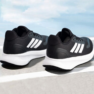 阿迪達斯（adidas）男鞋跑步鞋 25秋新款運動鞋緩震防滑慢跑鞋網面透氣低幫休閑鞋子 時尚黑白/新到貨/RUNFALCON 5 41 (內長255mm)
