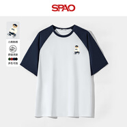 SPAO韓國同款純棉圓領(lǐng)短袖男夏季新品插肩袖設(shè)計潮流上衣SPDX25SD03LD