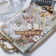 達(dá)芬奇密碼真絲絲巾女春夏高檔桑蠶絲綢披肩圍巾女媽媽生日禮物 國韻牡丹 果綠