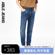 ABLE JEANS【立體修身褲】男士顯瘦長褲復(fù)古牛仔褲瘦腿褲男 天晴藍(lán) 28 /30