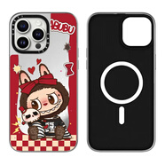 正屋CASETi泡泡瑪特Labubu紅色格紋拉布布蘋(píng)果16promax手機殼適用iPhone15pro可愛(ài)卡通12/13/14防摔保 C家頂配 紅色格紋拉布布 電鍍銀框【磁吸版MagS iPhone 15 Pro Max