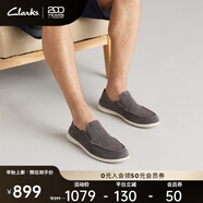 Clarks其樂舒履系列男鞋新款透氣懶人鞋簡(jiǎn)約舒適一腳蹬 深灰色 261769477 42.5