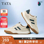 他她（TATA）男士阿甘男鞋復(fù)古德訓(xùn)鞋男運(yùn)動(dòng)休閑鞋厚底板鞋小白鞋PCB01AM3 米/藍(lán) 43