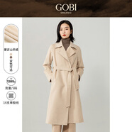 GOBI戈壁冬季收腰氣質(zhì)高級(jí)感韓系中長(zhǎng)款黑色大衣女士呢子外套WC05 米白色02 XS