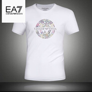 EMPORIO ARMANI EA7阿瑪尼2025夏季新款男短袖t恤純棉大碼半袖男裝純色白體恤 A1926白色 3XL 建議【180-195】斤