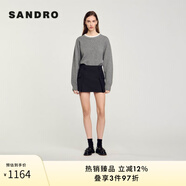 SANDRO2024秋冬款女裝法式優(yōu)雅時尚拼接短裙半身裙SFPJU01188 黑色 34