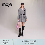 Maje 女裝千鳥格設(shè)計(jì)感百褶裙長袖連衣裙短裙MFPRO03213 黑白色 T40