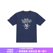 美職棒（MLB）紐約洋基隊基礎系列 SS25 純色透氣寬松休閑百搭Logo字母印花運動 藍色 XS