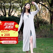 OhSunny防曬衣女長款女神透氣防曬服戶外運動風(fēng)衣外套薄 云霜灰-長款 XL