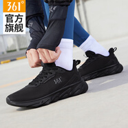 361°男鞋運動鞋男2025秋季新款減震耐磨跑步鞋男款輕便防滑休閑跑鞋男 曜石黑 39