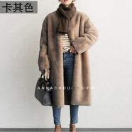 ZHIDOUDOU2021冬新款仿皮草大衣女中長款仿獺兔毛外套顯瘦仿水貂大碼毛毛衣 卡其色 S
