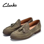 Clarks其樂休閑皮鞋男鞋春夏款英倫樂福鞋一腳蹬樂福鞋CraftArlo Trim 橄欖綠/磨砂皮 39.5