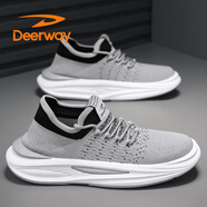 德爾惠（DEERWAY）鞋子男鞋2025夏季老爹鞋男士厚底透氣時(shí)尚運(yùn)動(dòng)跑步鞋 灰色  43 