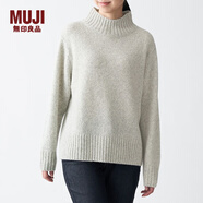 無(wú)印良品 MUJI 女式 含牦牛絨羊毛 寬版毛衣 BAL02A0A 淺灰色 M-L