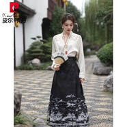 皮爾卡丹新中式國風(fēng)馬面裙日常明制漢服新娘敬酒服復古改良繡花上衣套裝 116香滿(mǎn)樓(單裙子) M (建議85-110斤左右)