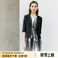 顏域（YANYEE）修身小西裝外套女2024新款夏季通勤職業(yè)氣質(zhì)短款薄款女士西服 黑色 L/40