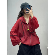 品蕉下2025夏季新款歐洲站防曬衣女寬松開衫休閑薄款外套連帽防曬服上衣 酒紅色 M M（建議100以內(nèi)）