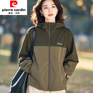 皮爾卡丹（pierre cardin）時(shí)尚軍綠色撞色沖鋒2025春秋新款時(shí)尚百搭韓版潮流洋氣短款外套 撞色軍綠色沖鋒衣 【有里布】 M 建議【100-110斤】