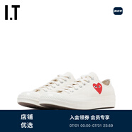 PLAY COMME DES GARCONS CDG IT 川久保玲情侶款系帶運(yùn)動(dòng)鞋帆布鞋 WHX/白色 36.5 （4以此尺碼為準(zhǔn)）