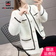 AEMAPE短外套女2025春秋季新款時(shí)尚休閑百搭小香風(fēng)流行短款名媛外套 白色-珍珠扣 XL _115-130