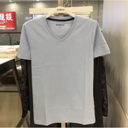 班尼路 BALENO男裝經(jīng)典款V領(lǐng)t恤百搭純色V領(lǐng)短袖T恤青少年88802702 淺藍(lán)色B40 S 165_