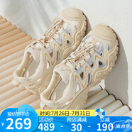 駱駝（CAMEL）丑萌登山鞋女時(shí)尚撞色戶外休閑鞋 L24M076602 米/銀/黃 36