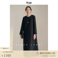 旅途原品ltyp 黑標(biāo)系列「夜曲」真絲羊毛輕社交連衣裙極簡優(yōu)雅長裙 靜謐黑 現(xiàn)貨 L