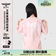 BOY LONDON【繁花】潮牌T恤情侶款短袖櫻花翅膀印花N01712 粉色 XS