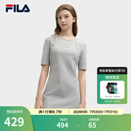 FILA 斐樂官方女子針織連衣裙2025夏新款時(shí)尚簡約休閑修身連身裙 中色花灰-MG M