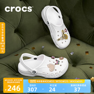 crocs卡駱馳洞洞鞋貝雅男鞋女鞋輕便耐磨一腳蹬拖鞋休閑鞋|10126 白-100 40 (250mm)