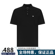 阿瑪尼（ARMANI）ARMANI阿瑪尼男裝新款短袖POLO衫男士T恤棉質(zhì)經(jīng)典鷹標(biāo)logo 黑色（8N1FQ2） XL （160-180斤）僅供參考