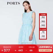 PORTS寶姿商場(chǎng)同款 新品女裝甜美木耳邊裝飾無(wú)袖連衣裙SN8D027HPP022 煙波色 L (8)