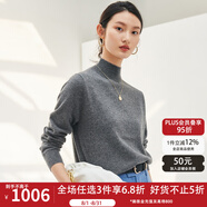 帕羅（PALUOPO）新款半高領(lǐng)毛衣簡(jiǎn)約百搭保暖100%山羊絨衫女多色休閑白暖毛 深灰 M (100碼)