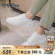 金利來（goldlion）男鞋時(shí)尚個(gè)性耐磨板鞋舒適系帶休閑鞋55323073920A-白色-38碼