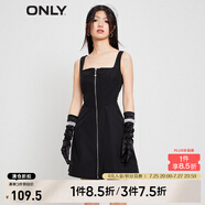 ONLY時尚百搭短款A(yù)字吊帶雪紡連衣裙女|123207028 E39黑豆 XS 155/76A