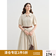 獨(dú)束大碼女裝休閑通勤翻領(lǐng)襯衫裙2025夏季新款收腰顯瘦時(shí)尚A字裙 卡其色 M （尺碼：1）