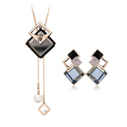 Qlady毛衣鏈大氣輕奢感毛衣項鏈女2025新款長(cháng)吊墜配飾掛件百搭 【套裝】咖金灰色+耳釘