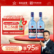紅星二鍋頭 藍瓶綿柔8陳釀 清香型白酒 43度 750ml*2瓶  口糧酒