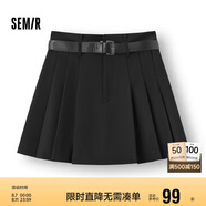 森馬（Semir）半身裙女腰帶西裝百褶裙顯瘦2025春季女團(tuán)風(fēng)遮胯短裙109125120001